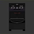 Gas Stove with Oven Open Door Grill Rack and Four Burners
