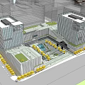 Modern Office Building With Glass Facade Rooftop Gardens And Surrounding Greenery