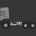 Modern Silver Heavy Duty Semi Truck Tractor Unit For Freight 3d model