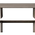 Modern Wooden Dining Table With Rectangular Tabletop And Straight Legs Design 3d model