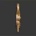 Golden Metal Hook Buckle With Square Base And Shiny Industrial Surface