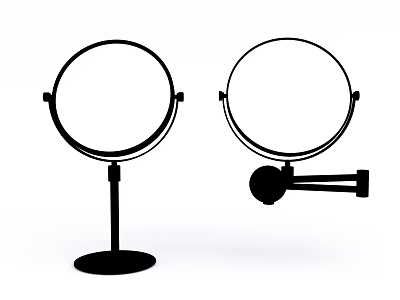 Two Stylish Design Mirrors With Tabletop Base And Adjustable Wall Mount Stand 3d model