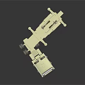 Light Colored Truck Model With Heavy Duty Trailer On Dark Reflective Surface