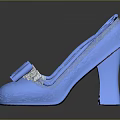 Blue High Heels With Bow And Sparkly Rhinestone Decor For Women Fashion