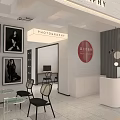 Modern Mall Photography Studio Interior With Photos On Wall Reception Desk And Chairs