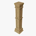 Decorative Stone Pillar With Textured Surface And Classical Design Structure 3d model