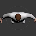 Man In Gray Tracksuit Full Body With Arms Outstretched Posing On Dark Background