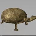 Golden Turtle Shaped Furniture Decorative Accent With Intricate Carved Patterns For Home Decor