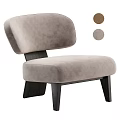 Taupe Velvet Accent Chair with Curved Backrest and Dark Wooden Legs with Additional Color Options