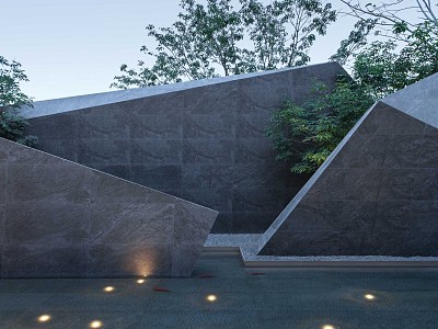 modern landscape wall courtyard landscape wall square park landscape wall demonstration area landscape wall mirror waterscape model