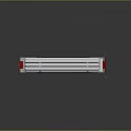 Heavy Duty Pipe Transport Trailer with White Cylindrical Pipes and Red Base