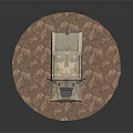 Camouflage Military Vehicle With Off Road Tires And Antenna On Desert Terrain