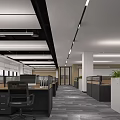modern public office area open office space 3d model