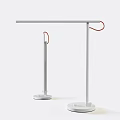 Two Modern Table Lamps With White Stands And Red Cables Design 3d model