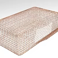 Detailed 3D Wireframe Model of Metallic Grid Furniture Structure Design