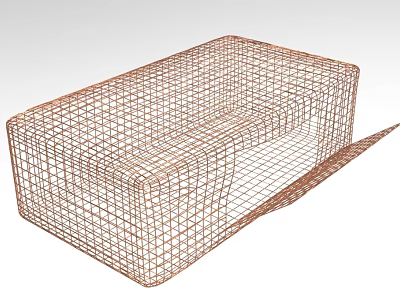 Detailed 3D Wireframe Model of Metallic Grid Furniture Structure Design 3d model