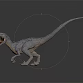 3D Rendered Gray Dinosaur With Open Mouth Sharp Teeth Standing On Dark Background With Reflection