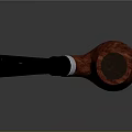Elegant Red Wood Grain Pipe With Black Mouthpiece And Silver Band
