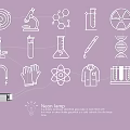Vibrant Neon Scientific Icons Lamp Combination With Laboratory Elements And Symbols