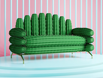 Post-modern multiplayer sofa cactus creative modeling sofa 3d model