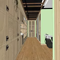 Elegant Beauty Hair Salon Interior With Wooden Cabinets Green Walls And White Sink