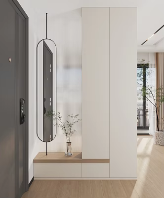 Simple Entrance Cabinet Shoe Cabinet Glass Screen 3d model