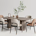 Modern Dining Table and Chair Combination Dining Table and Chair 3d model
