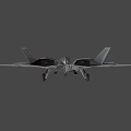 Gray Stealth Fighter Jet With Modern Sleek Design And Triangular Wings 3d model