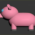 Pink Piggy Bank Toy With Blue Eyes And Shiny Surface Design