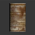 Rusty Metal Decorative Can Container With Striped Surface And Distressed Vintage Texture