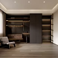 Modern Minimalist Bedroom Interior With Bed Nightstands Rug Curtains And Recessed Lighting