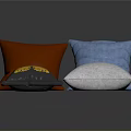 Colorful Decorative Fabric Pillows With Red Blue Gray And Yellow Butterfly Pattern