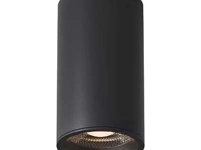 Modern Black Cylindrical Ceiling Light With Sleek Minimalist Design And Warm Glow 3d model
