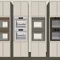 Modern Kitchen Appliances With Built in Ovens And White Brown Cabinets
