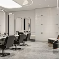 Modern Beauty Salon Interior Design With Marble Counter Sofa Mirrors And Stylish Salon Chairs
