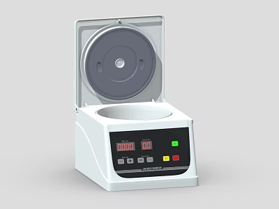 Medical Laboratory Centrifuge With White Body Transparent Lid Digital Display And Control Buttons 3d model