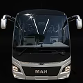 MAN Silver Bus With Large Windows And Modern Sleek Exterior Design 3d model