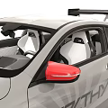 White BMW F201M Race Car With Large Rear Wing And Sporty Exterior Design