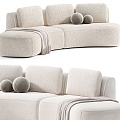 Casual Sofa Casual Sofa Double Sofa Living Room Sofa Blanket Pillow Pillow Home Furniture 3d model