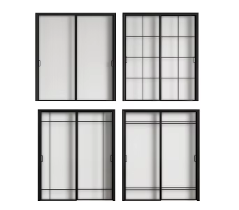 Modern sliding door glass sliding door 3d model