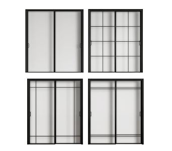 Modern sliding door glass sliding door 3d model