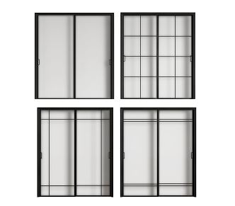 Modern sliding door glass sliding door 3d model