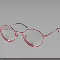 Stylish Pink Round Frame Glasses With Transparent Lenses And Glossy Surface Design