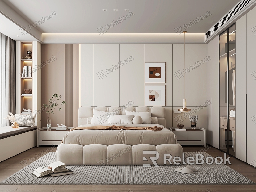 Cream wind home bedroom model