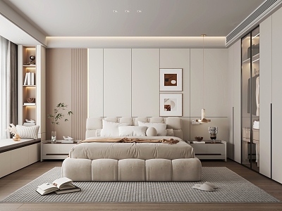 Cream wind home bedroom model