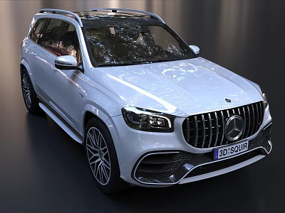 White Mercedes-Benz SUV With Stylish Front Grille LED Headlights And Alloy Wheels 3d model