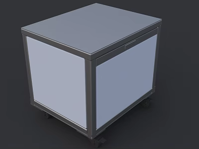 Industrial Mobile Storage Equipment With Metal Cabinet And Lockable Doors On Wheels 3d model