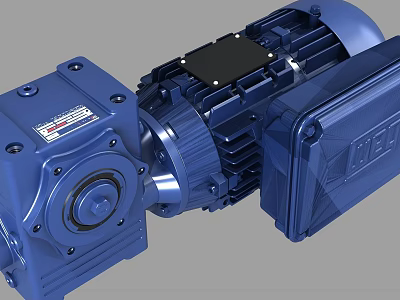 Industrial Gear Motor with Metal Housing and Motor Unit for Heavy Duty Applications 3d model