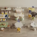 Children's Tables and Chairs Game Tables and Chairs Kindergarten Tables and Chairs Learning Tables and Chairs Building Blocks Tables and Chairs 3d model