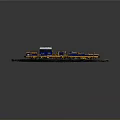 Yellow And Blue Model Train On Railroad Tracks With Detailed Design